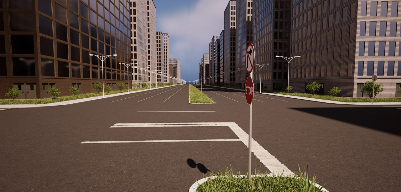 Urban road used for driving lessons